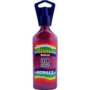 TINTA DIMENSIONAL GLITER 205/VERMELHO  -UN