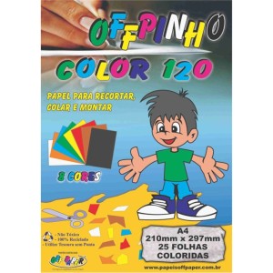 BLOCO CRIATIVO A4 25 FOLHAS - 8 CORES 120G OFFPINHO